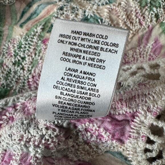 Democracy 1X-Large Kimono Cardigan Open-Front Crochet Embroidered 3/4 Sleeves - Picture 9 of 9